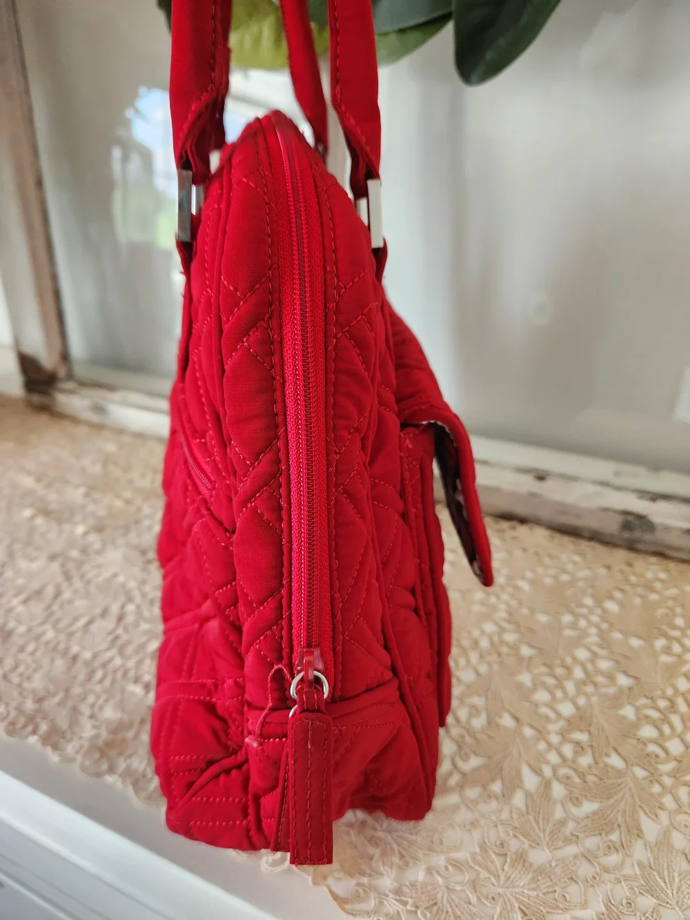 Vera Bradley Red Quilted Shoulder Bag - Women's Handbag